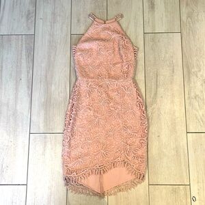 Adelyn Rae Pink Lace Mini Dress